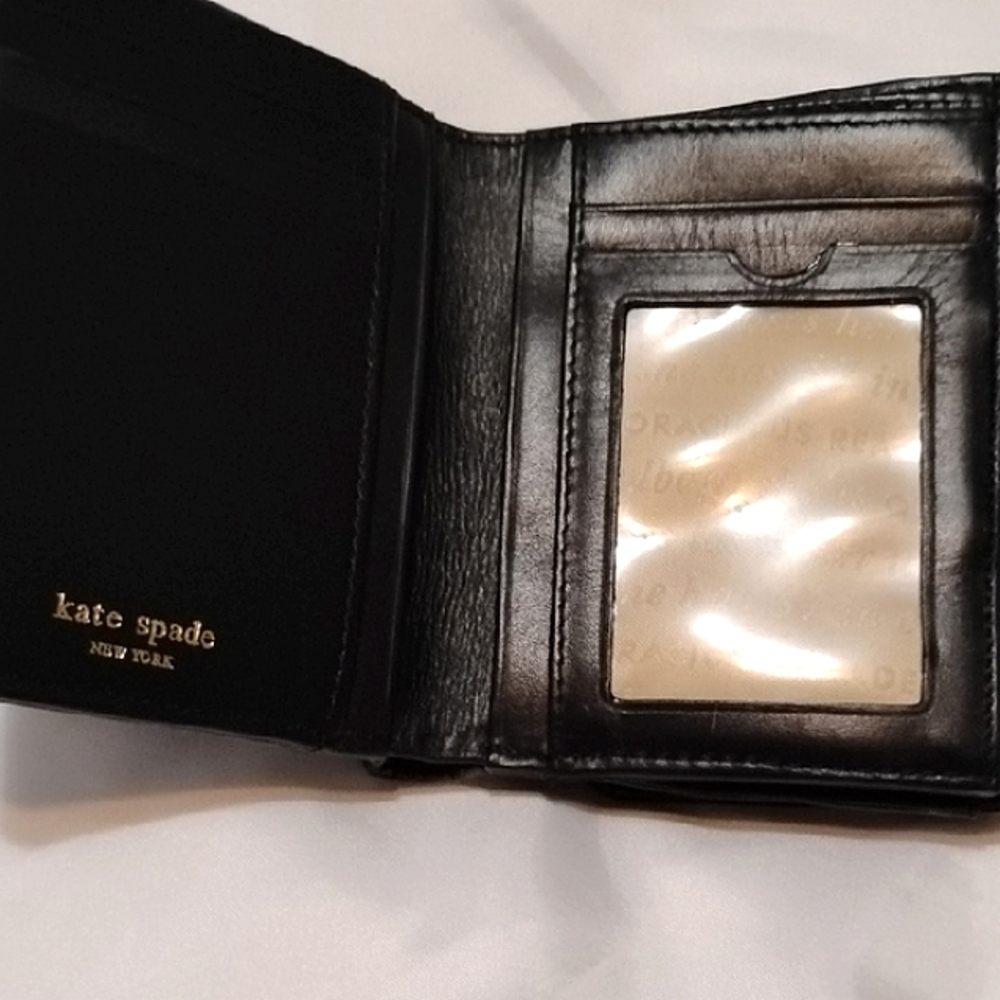 EUC💞Kate Spade Storybook Wallet! Metallic Dots & Leather! Full Sentences Inside - Picture 7 of 10